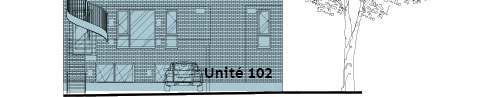 Plan unité 102 pour commerce projet Le Rosemont